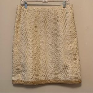Banana Republic gold and cream skirt size 8